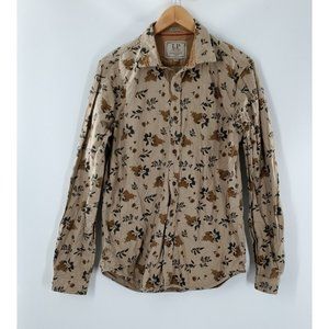 LP Jeans‎ Men's Brown Floral Button Up Dress Shirt Size 40 SLIM Fit